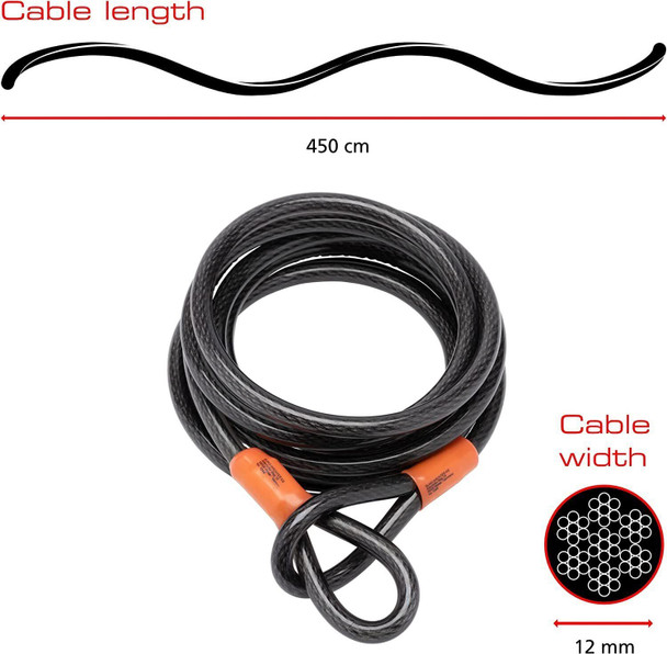 Double Loop Steel Security Cable 4500mm x 12mm