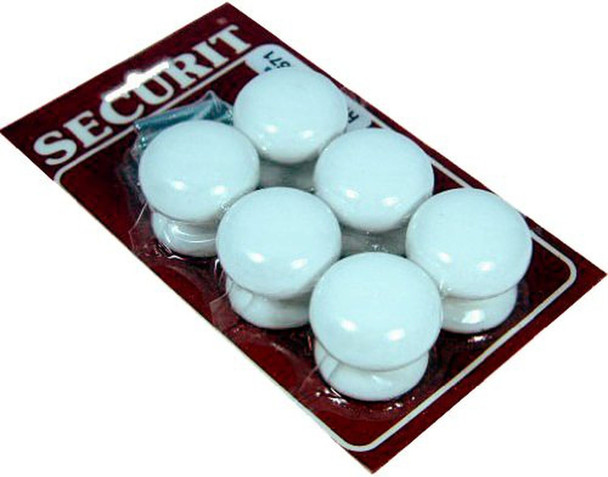 Securit Ceramic Knobs White Pack of 2 - 35mm