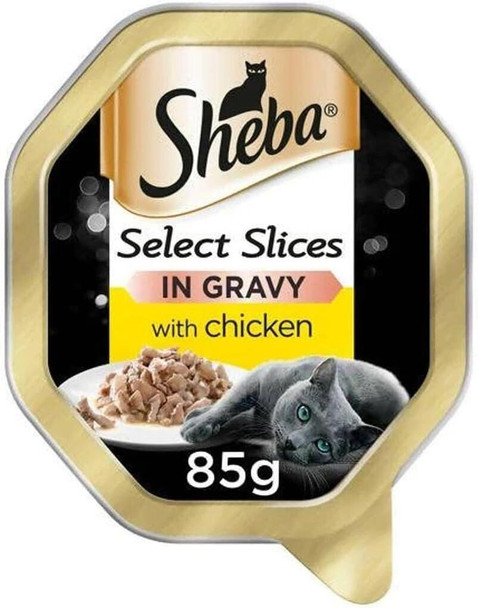 Sheba Select Slices in Gravy with Chicken Cat Trays, 85g