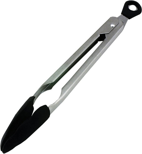 Tala Stainless Steel Serving Tongs with Silicone Head, The Perfect tool for BBQ's, Black, 30cm