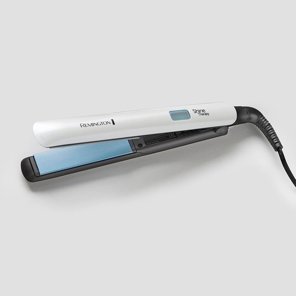 Remington Shine Therapy Hair Straightener with Advanced Ceramic coating infused with Moroccan Argan Oil for sleek & smooth glide, Floating plates, Digital display, 9 settings 150°C–230°C, S8500