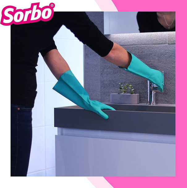 Sorbo Latex Free Nitrile Household Cleaning Gloves, Ideal for General cleaning and Perfect for Washing up, Breathable and Non-slip Grip