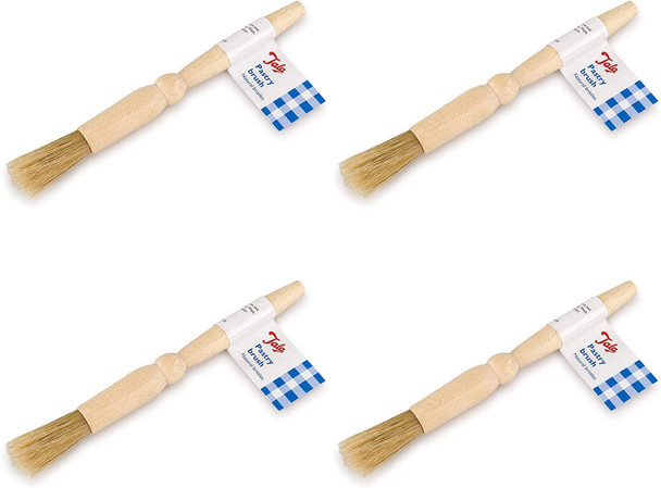 Tala Wooden Pastry Brush with Natural Bristles for Glazing (Pack of 4)
