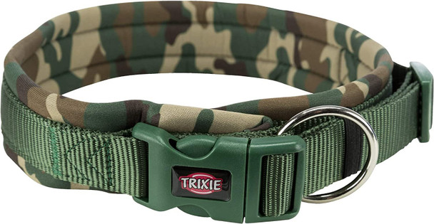 TRIXIE Premium Padded Neoprene Collar L-XL: 56-62 cm/25 mm Camouflage Forest