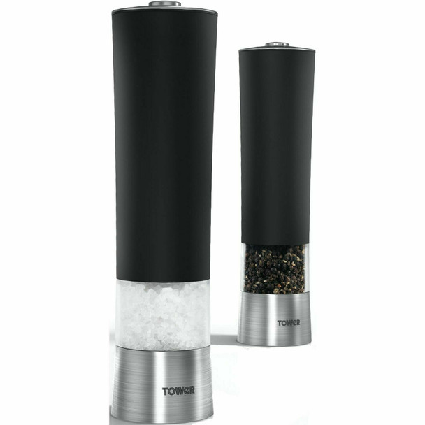 Best Price Square ELECTRIC SALT AND PEPPER MILL, BLACK BPSCA T80400 - SB06115 By TOWER HOUSEWARES