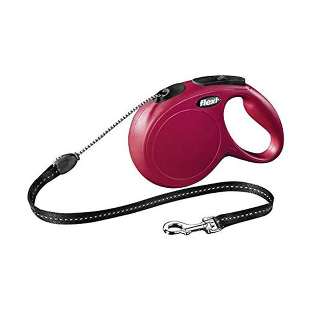 Flexi New Classic Cord Red Medium 8m Retractable Dog Leash/Lead for dogs up to 20kgs/44lbs