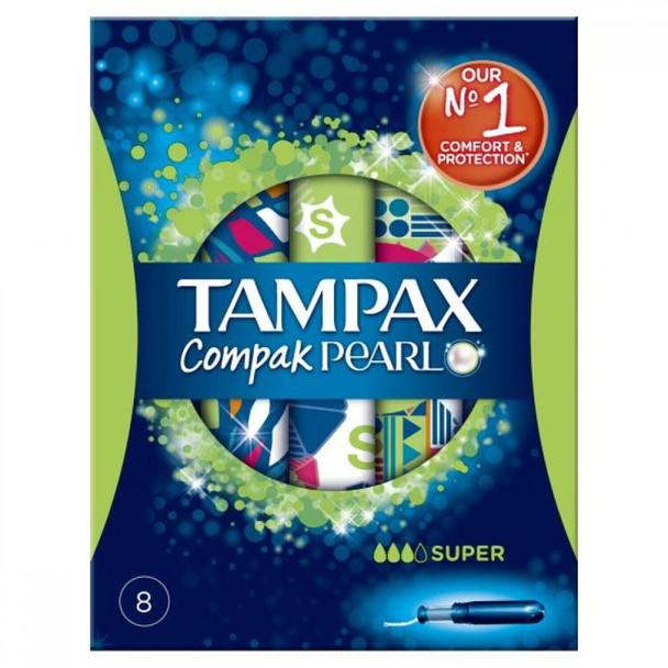 Tampax Pearl Compak Super Tampons Applicator, 8 each