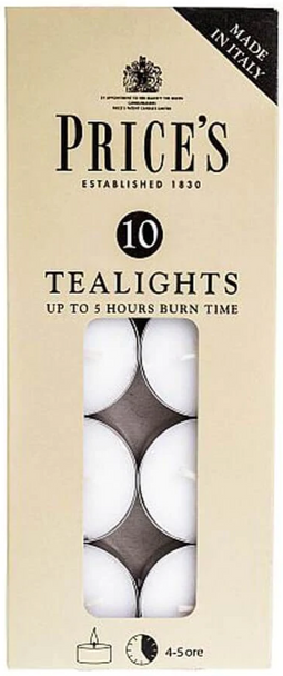 Price's - Household Candles - Pack of 10 - Unscented - 5 Hour Burn Time - Quality White Wax