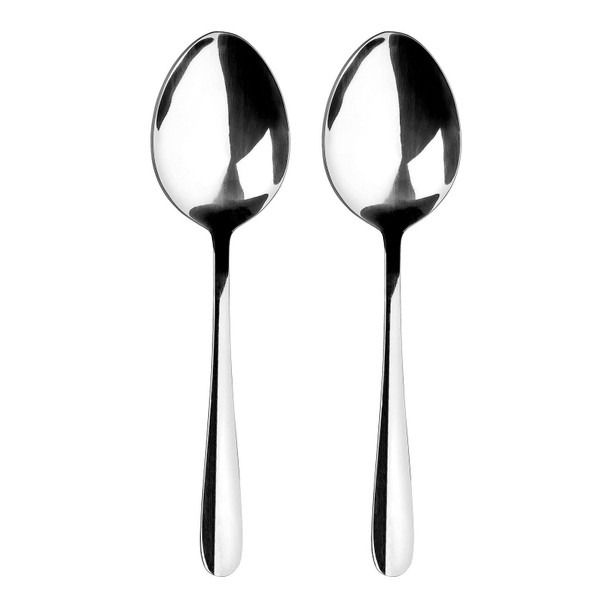 Tala Performance Stainless Steel Serving Spoons, Premium 2 Piece Set, Stainless Steel with Mirror Polish Finish, Dishwasher Safe, Metallic Silver