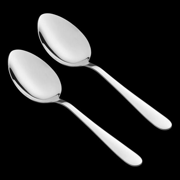 Tala Performance Stainless Steel Serving Spoons, Premium 2 Piece Set, Stainless Steel with Mirror Polish Finish, Dishwasher Safe, Metallic Silver