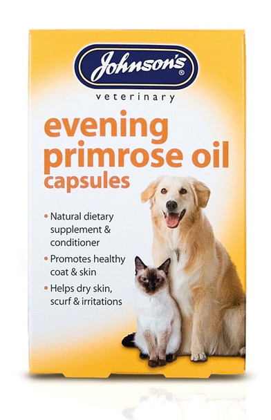 Johnsons Vet Evening Dog and Cat Prim Oil Capsules, Pack of 60