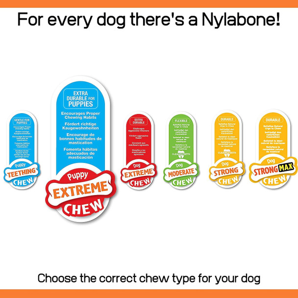 Nylabone Gentle Puppy Dog Teething Chew Toy Rings, Bacon Flavour, Small, for Puppies Up to 11 kg
