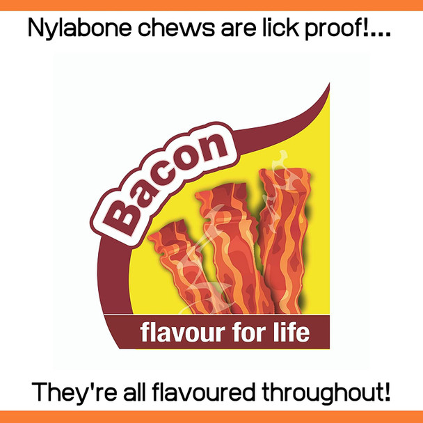 Nylabone Rubber Cone Dog Chew Toy, Bacon Flavour, Stuff with Treats, Peanut Butter & Food, Small, for dogs up to 11kg