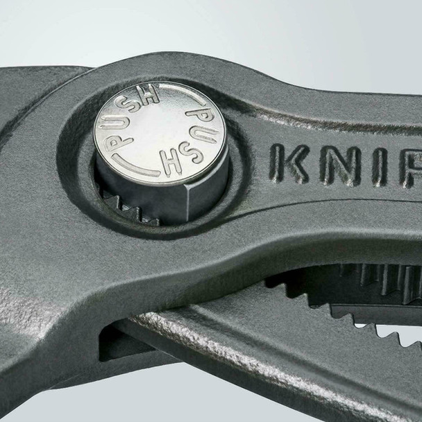 Knipex Cobra® High-Tech Water Pump Pliers grey atramentized, with non-slip plastic coating 250 mm 87 01 250