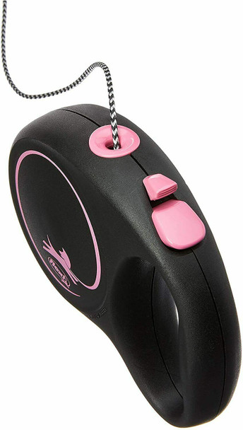 Flexi Black Design Cord Pink Medium 5m Retractable Dog Leash/Lead for dogs up to 20kgs/44lbs