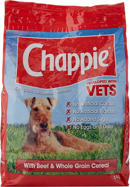 Chappie Dog Complete Dry with Beef and Wholegrain Cereal 3 kg