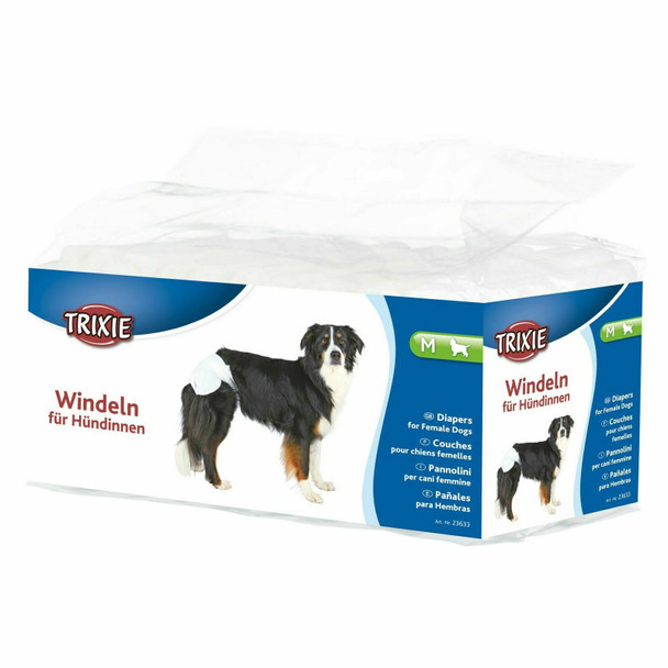 Trixie Diapers For Female Dogs (M) (White)