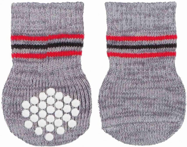 Trixie Anti-Slip Dog Socks, S-M Size, Grey