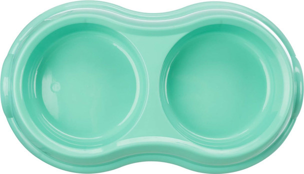 Trixie Light Weight Version Plastic Double Bowl for Cat, 200 ml , Assorted Colors