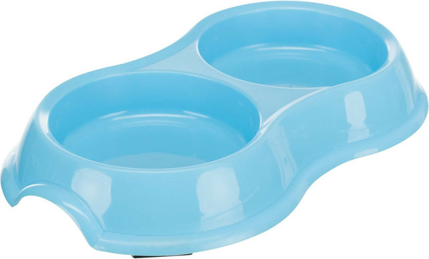 Trixie Light Weight Version Plastic Double Bowl for Cat, 200 ml , Assorted Colors