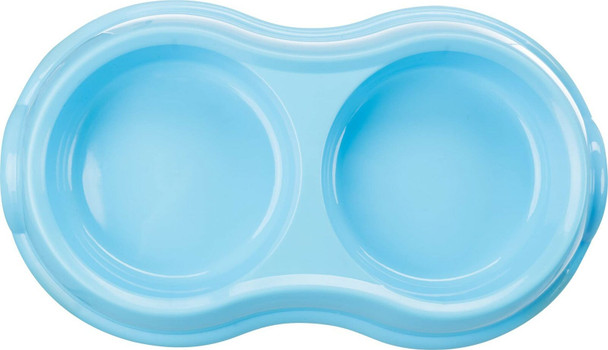 Trixie Light Weight Version Plastic Double Bowl for Cat, 200 ml , Assorted Colors