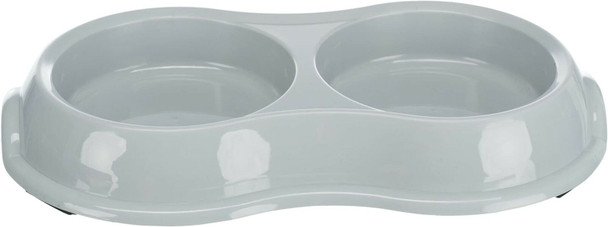 Trixie Light Weight Version Plastic Double Bowl for Cat, 200 ml , Assorted Colors
