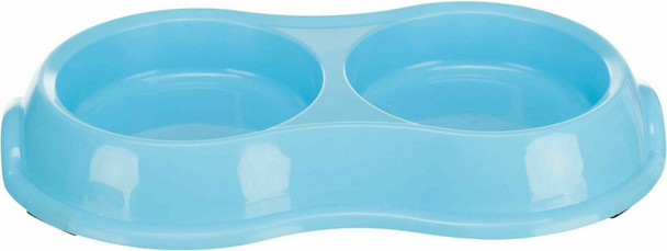 Trixie Light Weight Version Plastic Double Bowl for Cat, 200 ml , Assorted Colors