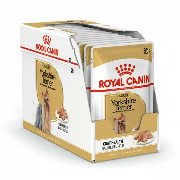 ROYAL CANIN Yorkshire Terrier Adult Dog Food Wet Pouches 85g (Pack of 12)