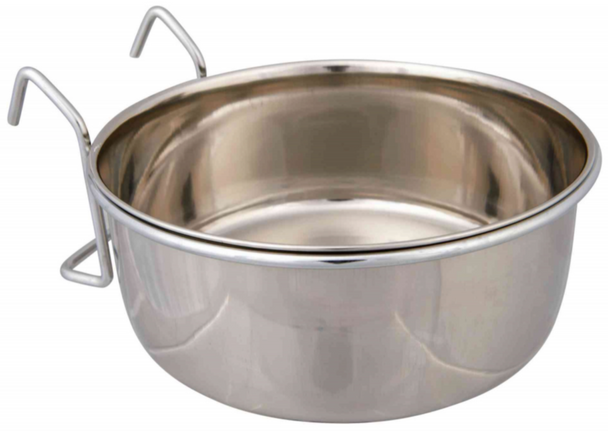 Trixie Stainless Steel Bowl with Holder Holds 300ml Diameter 9cm