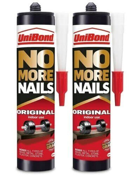 2 x UniBond No More Nails Original Cartridge Adhesive for Carpet 365 g