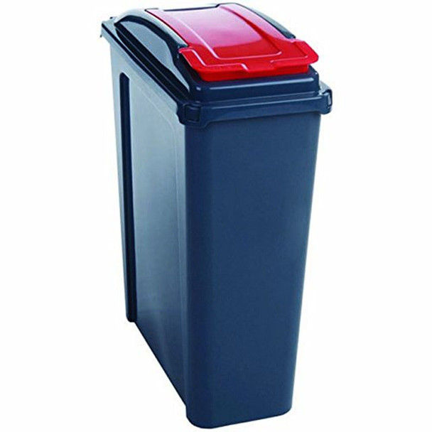 VFM 384285 Recycling Bin with Lid, 25 L, Red