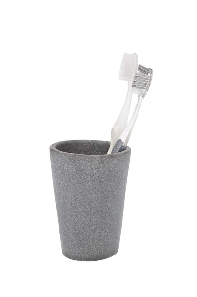 WENKO Toothbrush tumbler Pebble Stone Grey