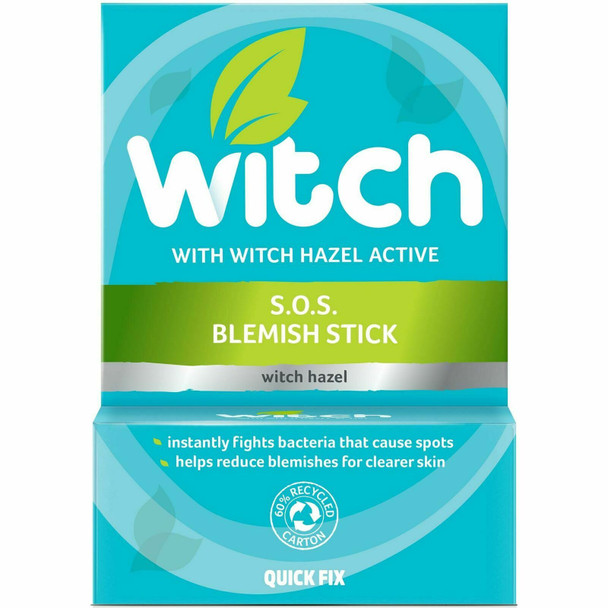 Witch SOS Blemish Stick, fights bacteria, works instantly, reduces excess oil and blemishes. Vegan friendly