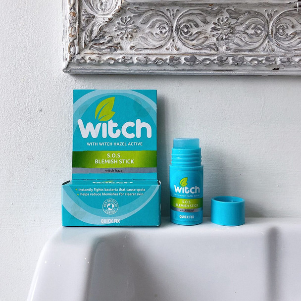 Witch SOS Blemish Stick, fights bacteria, works instantly, reduces excess oil and blemishes. Vegan friendly