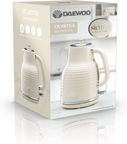 Daewoo Sienna Collection, 3KW Rapid Boil, 1.7L Jug Kettle -Taupe, SDA2482GE