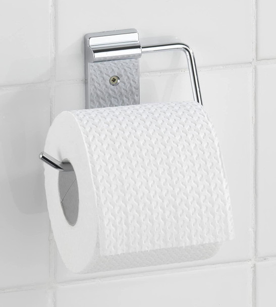 Wenko Basic Toilet Roll Holder for Wall Fixation Polished Rust-Proof Stainless Steel