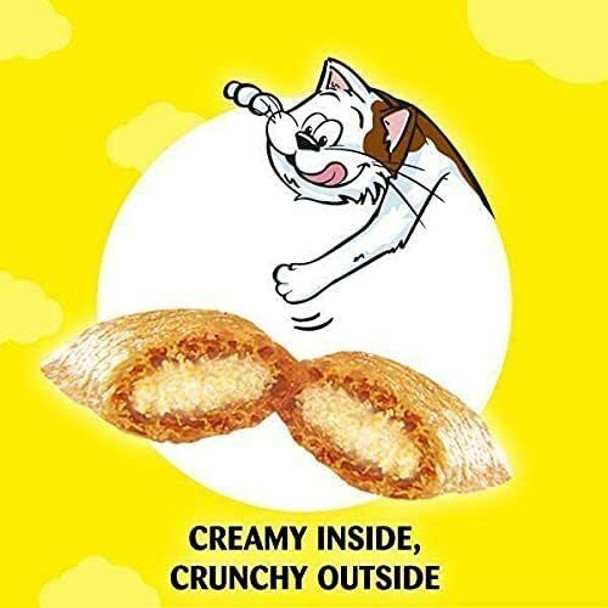 8 x Dreamies Chicken Cat Treat Biscuits Crunchy Filled Squares, 60g