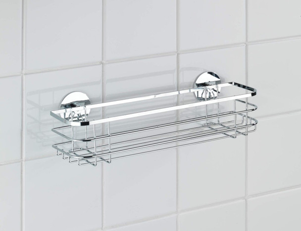 PUMA Turbo-Loc Stainless Steel Maxi Shelf-Fixing Without Drilling, Silver Shiny, 11 x 38 x 10.5 cm