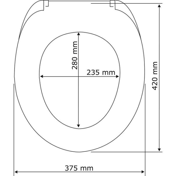 Wenko 21901100 Panel Toilet Seat with Soft Close Hinges Thermosouple 42 x 37 x 7.0 cm