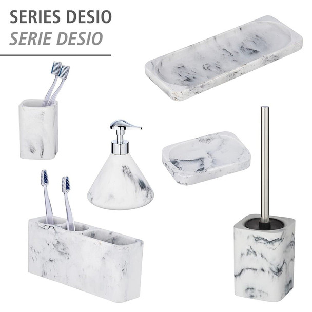 Wenko Desio Soap Dish, Polyresin, White, 12,7 x 2 x 8,8 cm