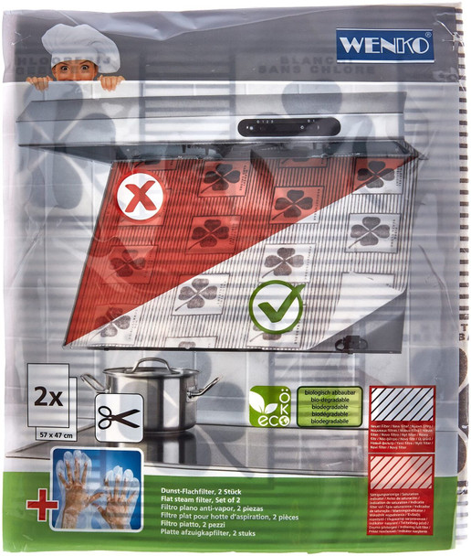 Wenko Filtro Campana para humos 2 unids c/indicador, White