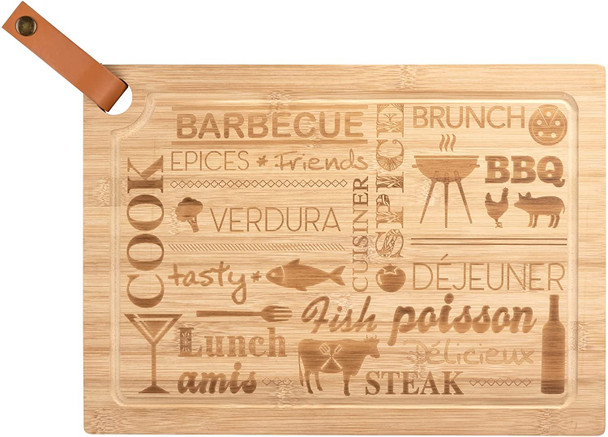 Wenko 53069100 Steak Chopping Board, Bamboo, 39.5 x 2 x 28 cm, Brown