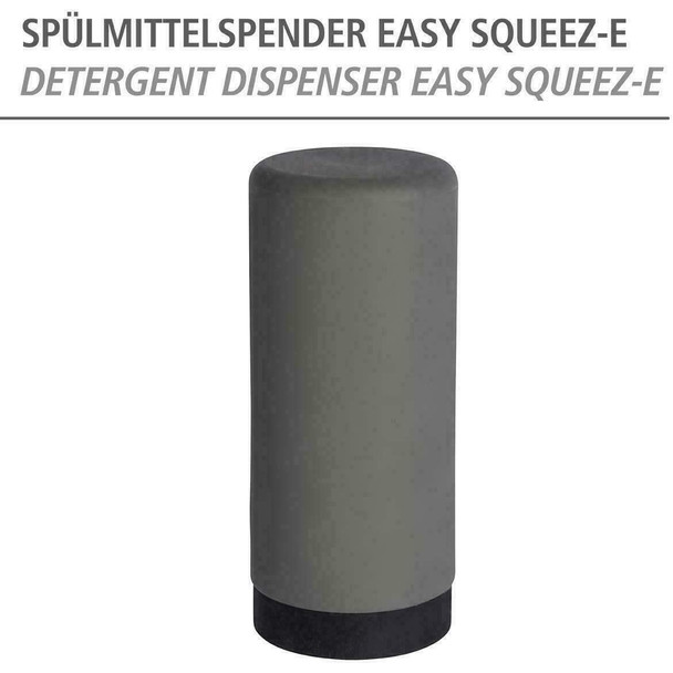 WENKO Dispensador Easy Squeez-e gris, Silicone, Grey/Black, 14 x 6 x 6 cm