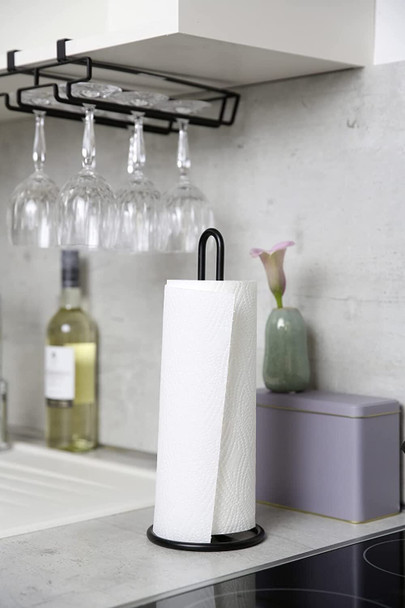 Wenko Sopalin Door Kitchen Towel Holder Vertical Black, Height 33 cm