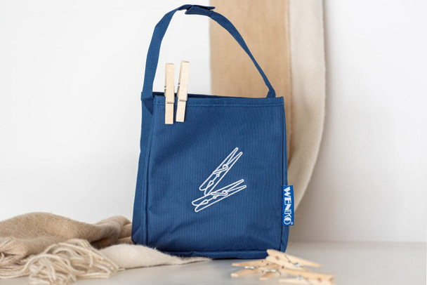 WENKO Clothes peg Bag, Polyester, Blue, 10 x 17 x 19 cm