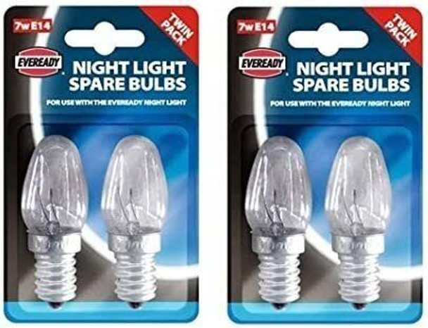 4 E14 Replacement Night Light Bulbs 7W E14 Screw Cap Small Edison Warm White