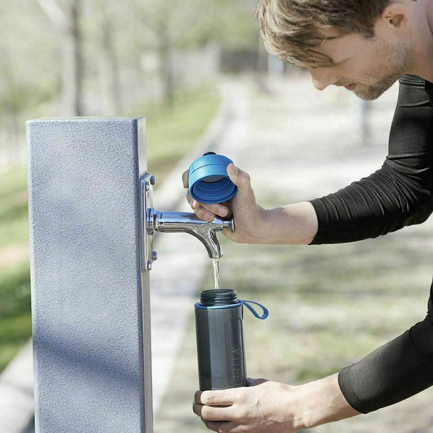 BRITA Water Filter Bottle Active, reduces chlorine and organic impurities, BPA free, Blue, 600ml