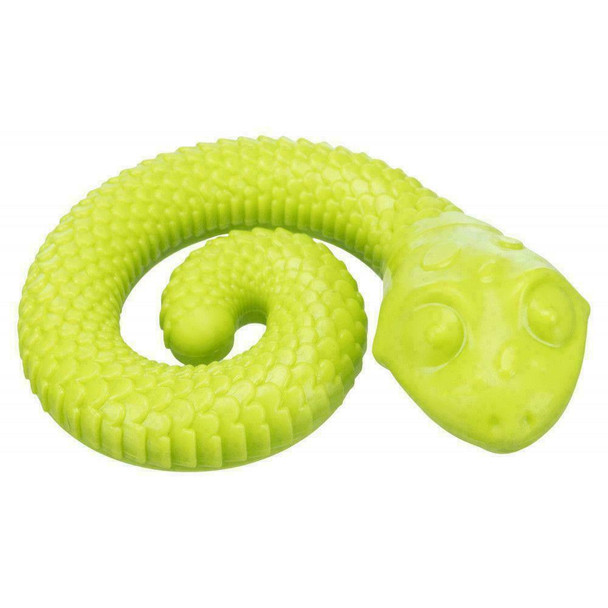 Trixie Snack Snake For Dogs, Coiled Rubber Toy Snake, Treat Dispenser, 18cm (7") Green