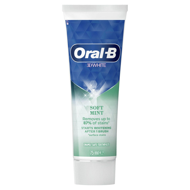 Oral-B 3D White Soft Mint Toothpaste, 75ml