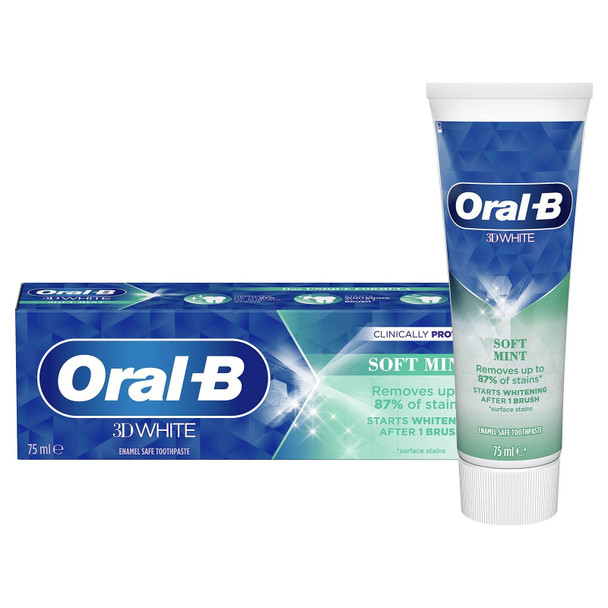 Oral-B 3D White Soft Mint Toothpaste, 75ml